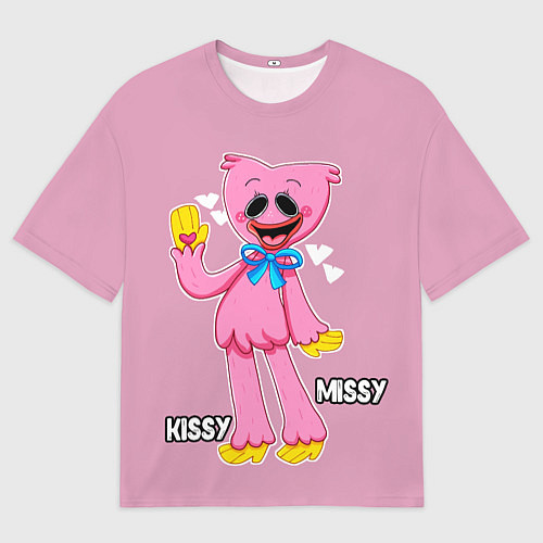 Женская футболка оверсайз POPPY PLAYTIME КИССИ МИССИ ПОППИ ПЛЕЙТАЙМ / 3D-принт – фото 1