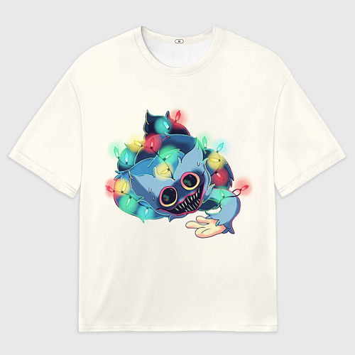 Женская футболка оверсайз Хагги Вагги с гирляндой / 3D-принт – фото 1