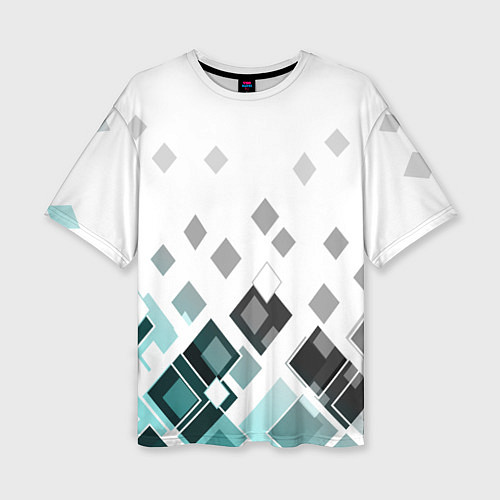 Женская футболка оверсайз Geometric pattern Геометрический узор ромбы / 3D-принт – фото 1