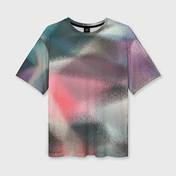 Женская футболка оверсайз Современный разноцветный абстрактный узор