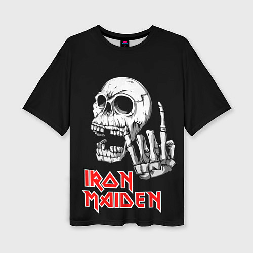 Женская футболка оверсайз Iron Maiden Череп / 3D-принт – фото 1