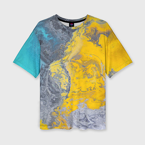Женская футболка оверсайз Извержение Красок / 3D-принт – фото 1
