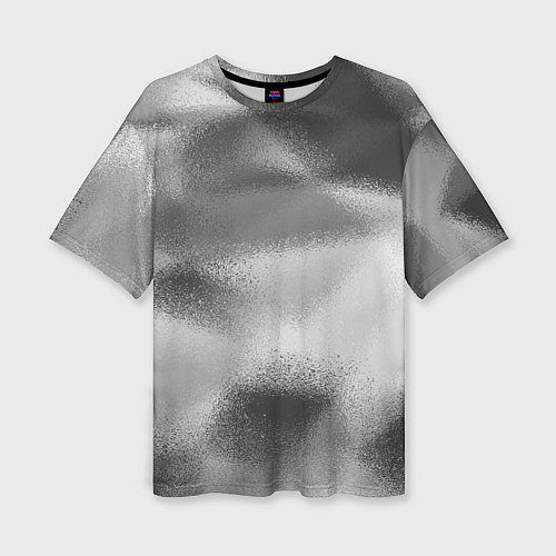 Женская футболка оверсайз В серых тонах абстрактный узор gray abstract patte / 3D-принт – фото 1