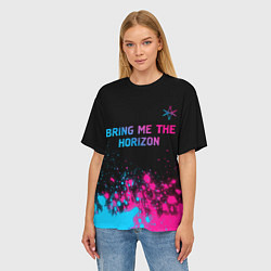 Футболка оверсайз женская Bring Me the Horizon Neon Gradient, цвет: 3D-принт — фото 2