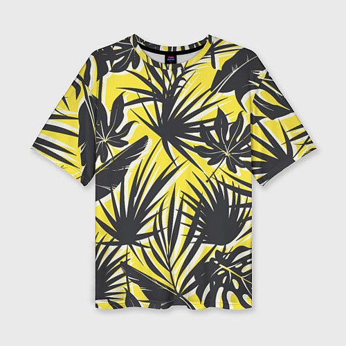 Женская футболка оверсайз Красочная Тропическая Листва / 3D-принт – фото 1