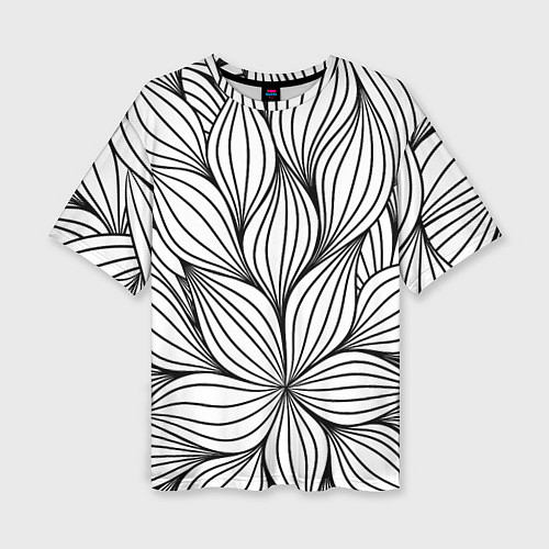 Женская футболка оверсайз Бесконечные Белые Листья / 3D-принт – фото 1