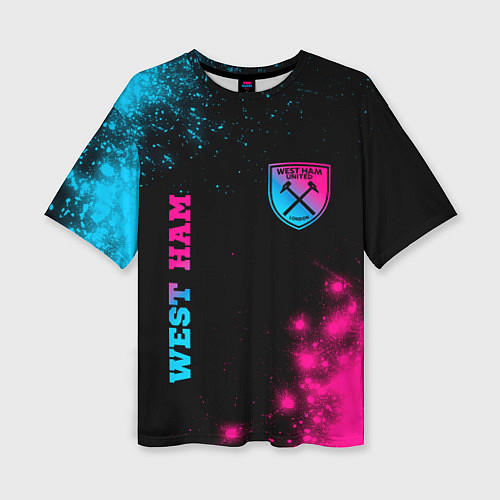 Женская футболка оверсайз West Ham Neon Gradient / 3D-принт – фото 1