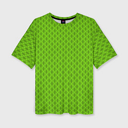 Женская футболка оверсайз Зеленые ячейки текстура