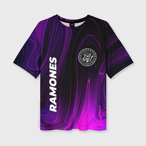 Женская футболка оверсайз Ramones Violet Plasma / 3D-принт – фото 1