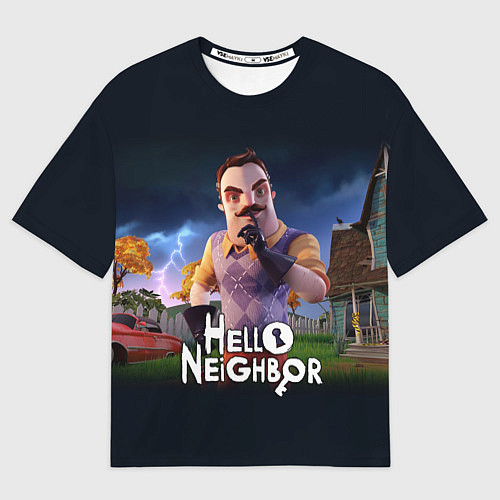 Женская футболка оверсайз Hello Neighbor игра Привет сосед / 3D-принт – фото 1