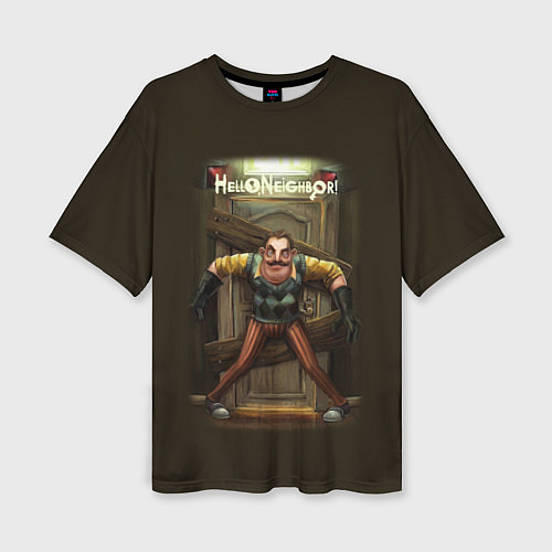 Женская футболка оверсайз Привет сосед игра / 3D-принт – фото 1