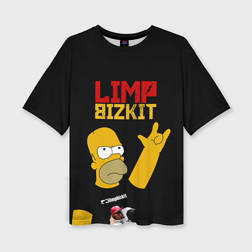 Женская футболка оверсайз Limp Bizkit Симпсоны / 3D-принт – фото 1