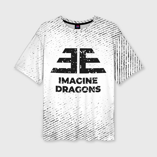 Женская футболка оверсайз Imagine Dragons с потертостями на светлом фоне / 3D-принт – фото 1