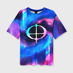 Женская футболка оверсайз Ozzy Osbourne Неоновый Космос