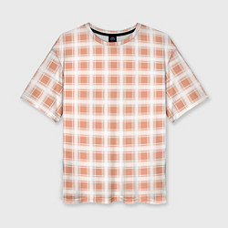 Футболка оверсайз женская Light beige plaid fashionable checkered pattern, цвет: 3D-принт