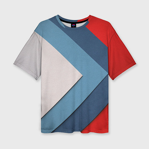 Женская футболка оверсайз Абстрактная геометрия - Синий / 3D-принт – фото 1
