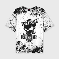 Футболка оверсайз женская Five Finger Death Punch - мелкие трещины, цвет: 3D-принт