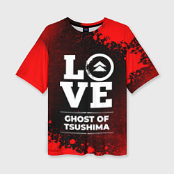 Женская футболка оверсайз Ghost of Tsushima Love Классика