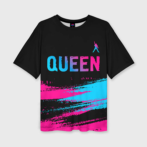 Женская футболка оверсайз Queen Neon Gradient / 3D-принт – фото 1