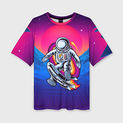Женская футболка оверсайз Космонавт с ракетой