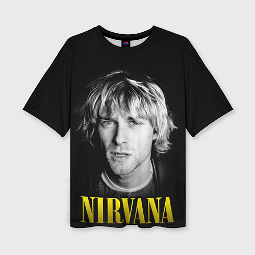 Женская футболка оверсайз Nirvana - Kurt Donald Cobain / 3D-принт – фото 1