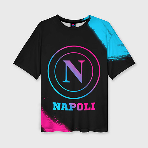 Женская футболка оверсайз Napoli FC Neon Gradient / 3D-принт – фото 1