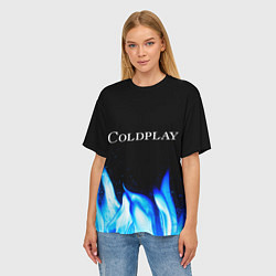 Футболка оверсайз женская Coldplay Blue Fire, цвет: 3D-принт — фото 2