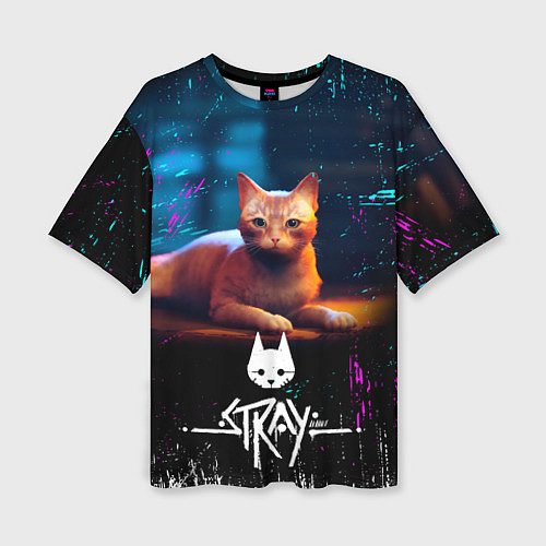 Женская футболка оверсайз Stray Cat: Бродячий Кот / 3D-принт – фото 1