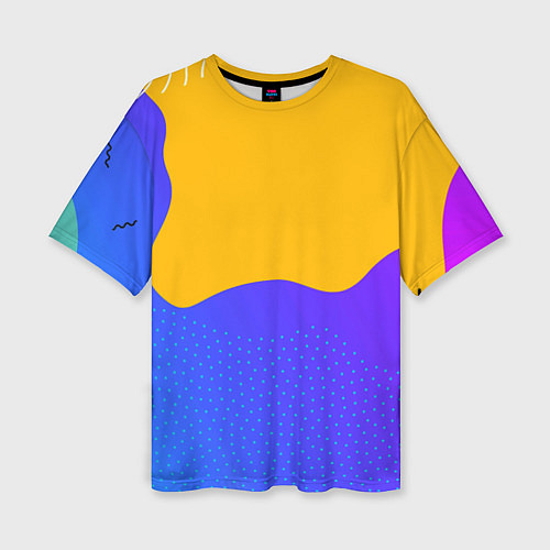 Женская футболка оверсайз Яркие разноцветные пятна / 3D-принт – фото 1