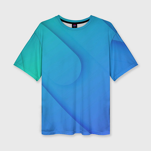Женская футболка оверсайз Голубой градиент / 3D-принт – фото 1