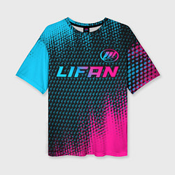 Женская футболка оверсайз Lifan Auto Neon Gradient