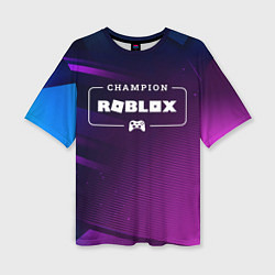 Женская футболка оверсайз Roblox Gaming Champion: рамка с лого и джойстиком