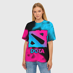 Футболка оверсайз женская Dota Neon Gradient, цвет: 3D-принт — фото 2