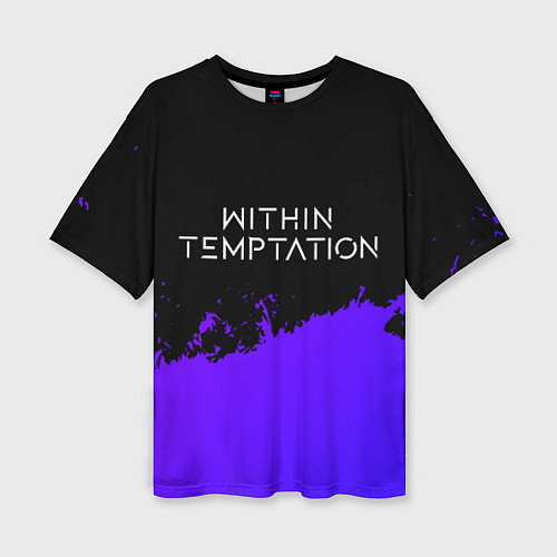 Женская футболка оверсайз Within Temptation Purple Grunge / 3D-принт – фото 1