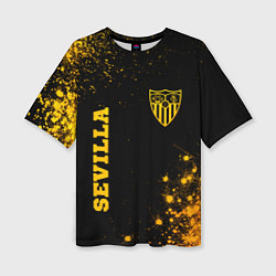 Женская футболка оверсайз Sevilla - Gold Gradient