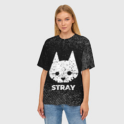 Футболка оверсайз женская Stray с потертостями на темном фоне, цвет: 3D-принт — фото 2