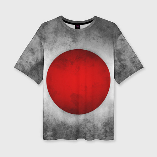Женская футболка оверсайз Japan flag on chrome / 3D-принт – фото 1