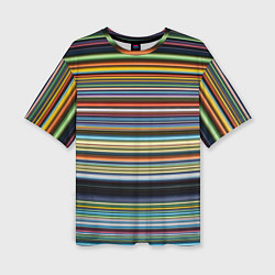 Женская футболка оверсайз Абстрактное множество разноцветных линий