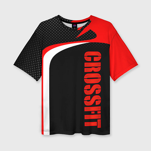 Женская футболка оверсайз CrossFit - Красный спортивный / 3D-принт – фото 1
