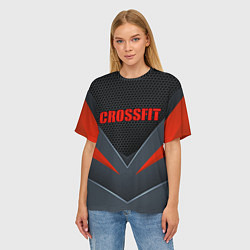 Футболка оверсайз женская CrossFit - Техно броня, цвет: 3D-принт — фото 2