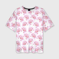Женская футболка оверсайз Нежные розы - паттерн