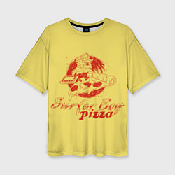 Женская футболка оверсайз Stranger Things 4 - Surfer boy pizza