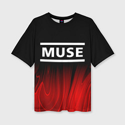 Женская футболка оверсайз Muse red plasma