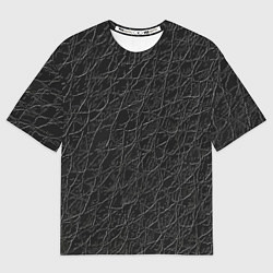 Футболка оверсайз женская Имитация кожи - паттерн, цвет: 3D-принт