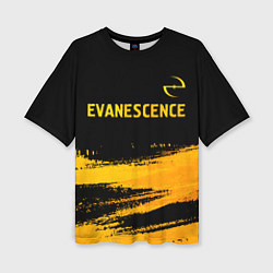 Женская футболка оверсайз Evanescence - gold gradient: символ сверху