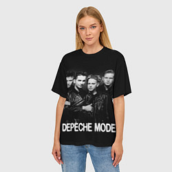 Футболка оверсайз женская Depeche Mode - black & white portrait, цвет: 3D-принт — фото 2