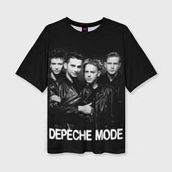 Женская футболка оверсайз Depeche Mode - black & white portrait