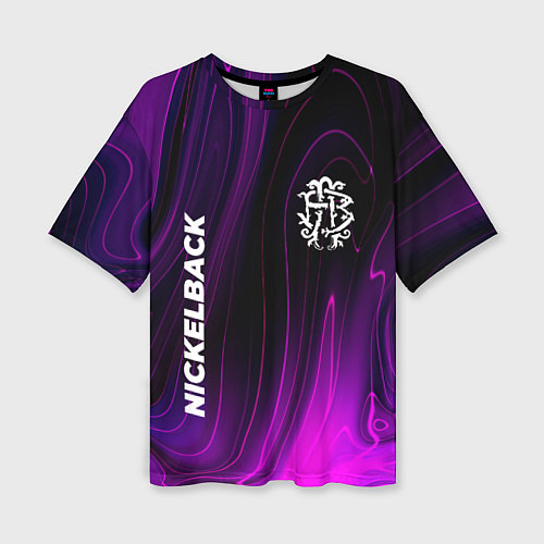Женская футболка оверсайз Nickelback violet plasma / 3D-принт – фото 1