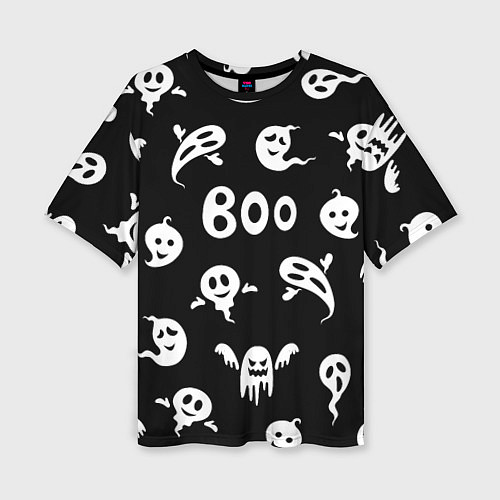 Женская футболка оверсайз Приведение Boo Хэллоуин / 3D-принт – фото 1
