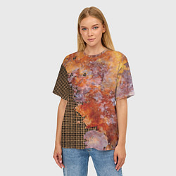 Футболка оверсайз женская Ржавчина на сетке, цвет: 3D-принт — фото 2